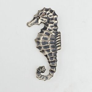 Vintage Seahorse Brooch Sterling Silver 2 Inches
